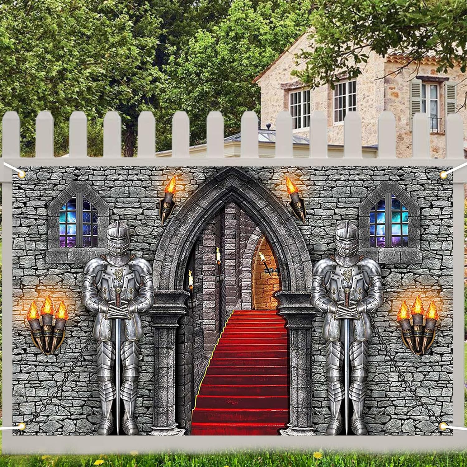 Avezano Medieval Banner for Castle Backdrop Party Decor