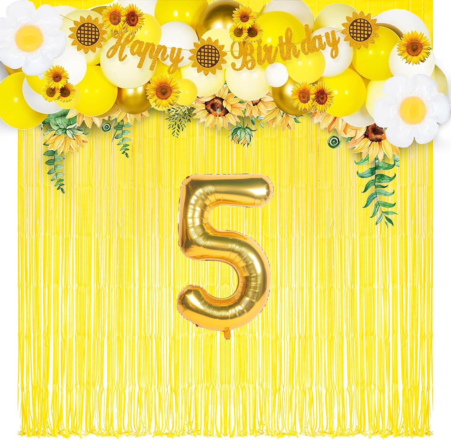 Yellow Streamers Party Backdrop - 2 Packs 32ft x 82ft