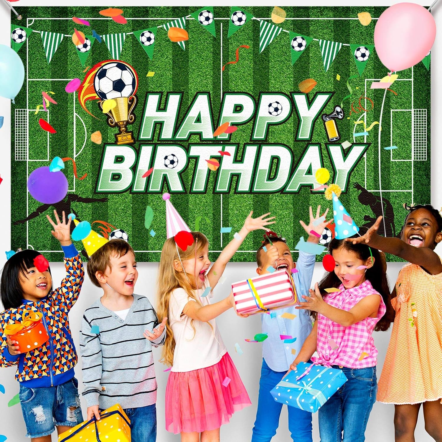 Tatuo Soccer Birthday Party Backdrop Football Field Photo Background