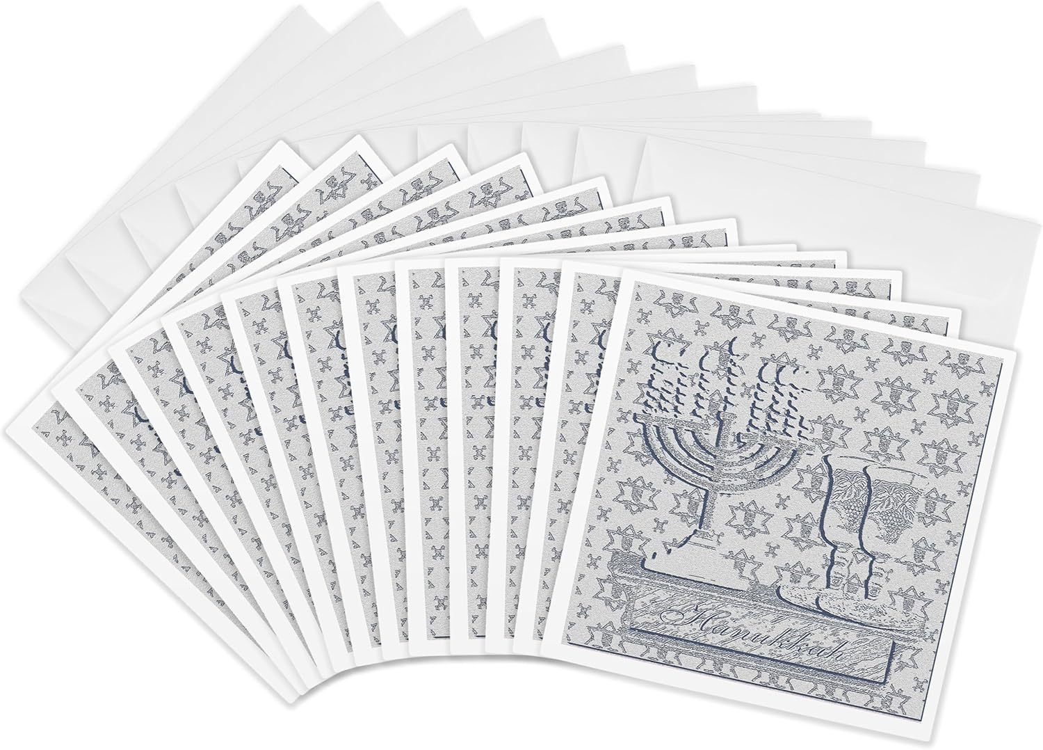 3dRose Hanukkah Menorah Greeting Cards Set of 12