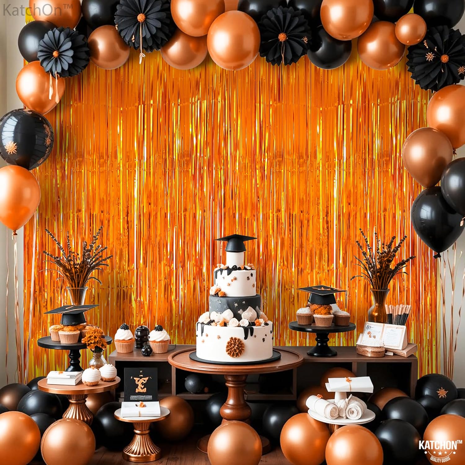 Orange Streamers Pack of 2 Basketball Party Backdrop