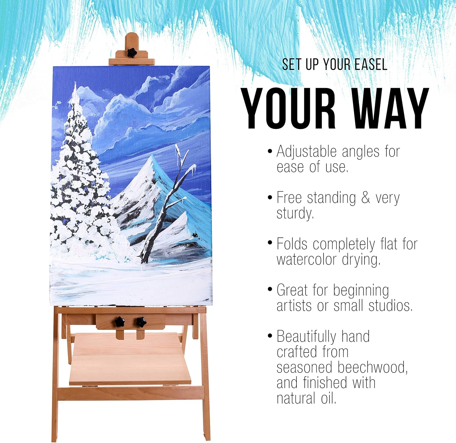US Art Supply Large Adjustable H-Frame Easel
