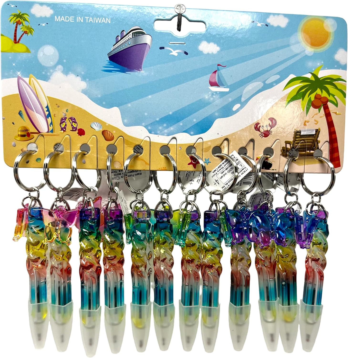 WARM FUZZY Mini Ballpoint Pens with Butterfly Keychain